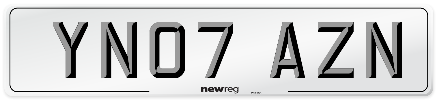 YN07 AZN Number Plate from New Reg